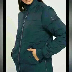 NWT Norden Unisex puffer winter jacket XS Navy/sand reversible retail for $375